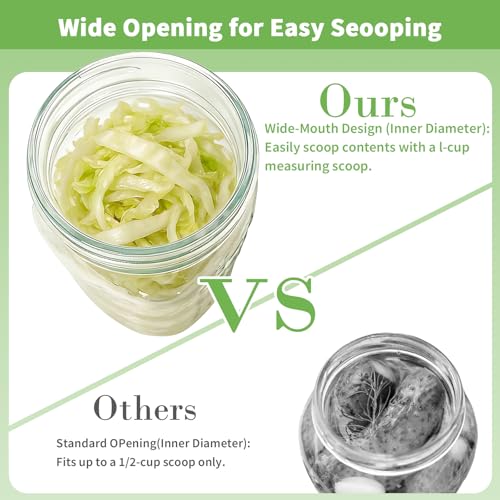 2 Pack Mason Jar Fermentation Kit(Jars Included)32 oz Wide Mouth Fermentation Jars with Plastic Lids,Airlock Lids & Glass Weights,Complete Mason Jar Set for Sauerkraut, Pickles,Kimchi, Hot Sauce,Mead
