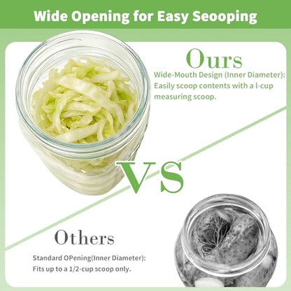 2 Pack Mason Jar Fermentation Kit(Jars Included)32 oz Wide Mouth Fermentation Jars with Plastic Lids,Airlock Lids & Glass Weights,Complete Mason Jar Set for Sauerkraut, Pickles,Kimchi, Hot Sauce,Mead