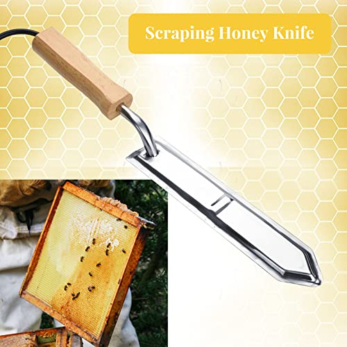 Electric Beekeeping uncapping Knife for Beekeeper bee Keeper Honey Wax Scraper, Stainless Steel Honey uncapping Cutter Tool with Efficient Heating, Time Saving (US Plug)