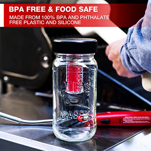 Masontops Jar Safe - Child Proof Herb Container - 2PK - Airtight Storage - Regular Mouth Jar Lock - Stash Bottle Locker - color: Rippin' Red/OG Black, size: Regular Mouth