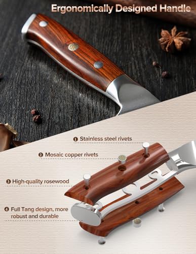 XINZUO Chef Knife 8.3 Inch, VG-10 Super Stainless Steel Gyuto Knife for Professional Chefs and Home Cooking, Ultra Sharp Kitchen Knife with Rosewood Handle - Yu Series - size: 8.3 inch Chef Knife