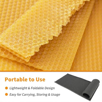 Beeswax Foundation Press Mold Silicone 1 Pack, 5.4mm Honeycomb, Non-Stick Reusable Beeswax Sheets Mold for Candle Making, Flexible and Foldable