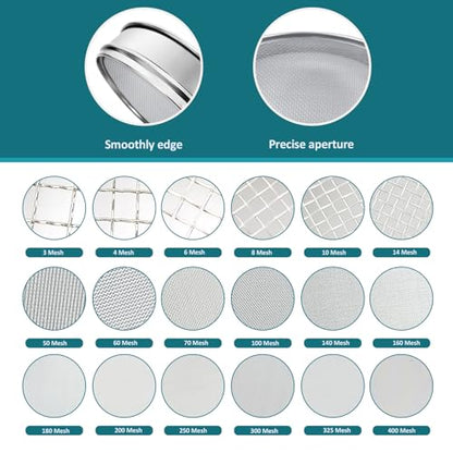 304 Stainless Steel Mesh Lab Sieve, 14 Mesh(1.43mm) Aperture Test Sieve, 7.9Inch(20cm) Diameter Economy Standard Analysis Sample Test Sieves for Industrial Laboratory Homes - size: 14Mesh(1.43mm)/Ф7.9in