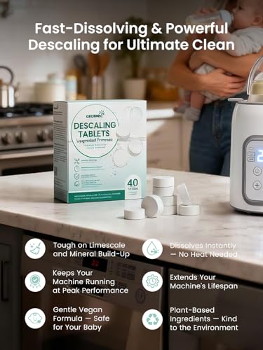 GROWNSY Bottle Sterilizer Descaling Tablets Bottle Warmer Descaler, Baby Food Makers Cleaner, Daily Essential Descale, Deep Limescale & Odor Removal, Performance Care, 40 Count for Regular - size: 40PCS