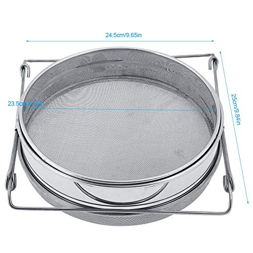 Stainless Steel Honey Strainer Double Sieve, for Honey Extracting, Bee Keeping Equipment Filter, for Most of Buckets, with Stretch Handle