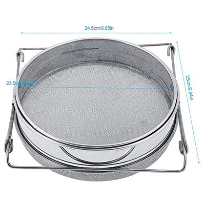 Stainless Steel Honey Strainer Double Sieve, for Honey Extracting, Bee Keeping Equipment Filter, for Most of Buckets, with Stretch Handle