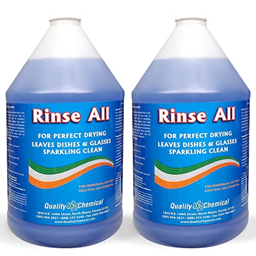 Quality Chemical Rinse All/Commercial Industrial Grade Rinse Aid/Dishwasher Rinse Aid Liquid, heat and cool dry Finish/Rinse Agent Dishwasher/Leave Dishes Spotless 128 oz (Pack of 2) - size: 128 Fl Oz (Pack of 2)