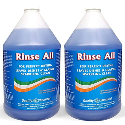 Quality Chemical Rinse All/Commercial Industrial Grade Rinse Aid/Dishwasher Rinse Aid Liquid, heat and cool dry Finish/Rinse Agent Dishwasher/Leave Dishes Spotless 128 oz (Pack of 2) - size: 128 Fl Oz (Pack of 2)