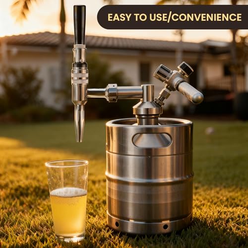 Stout Beer Coffee Faucet – 304 Stainless Steel Keg Beer Tap for Nitro Beer, Cold Brew Coffee, and Creamy Head Pour, 1-1/8" Thread, for Kegerator/Tower Systems