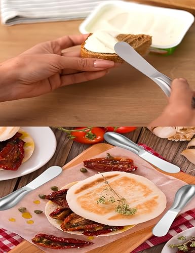 2 Pcs Stainless Steel Butter Knife Butter Spreader, Durable Cheese Spreader Knives for Cocktail, Seasoning, Jam, Pastry, Cooked Food Boards & Daily Kitchen Necessities