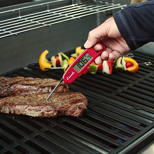 Escali Compact Portable Meat Candy Folding Digital Thermometer, Backlit Display Easy to Storage with Magnet, Black - color: Black