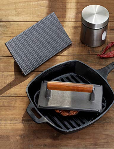 New Star Foodservice 36435 Commercial Grade Iron Steak Weight/Bacon Press, 8.25 by 4.25-Inch - size: 8.25" x 4.25"