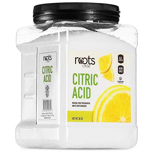 Roots Circle All-Natural Citric Acid | 1 Pack - 1.87 Pounds | Kosher for Passover | Food-Grade Flavor Enhancer, Household Cleaner & Preservative | for Skincare, Cooking, Baking, Bath Bombs - size: 1.88 Pound (Pack of 1)