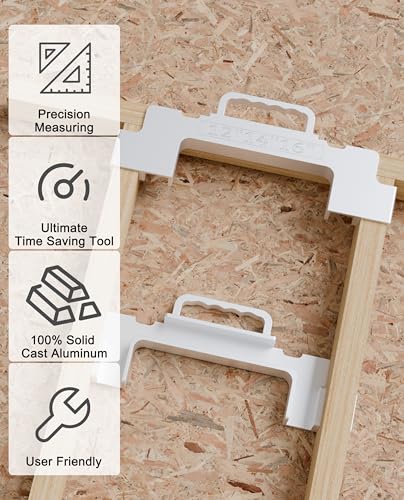2 PCS Framing Tools, 12", 14"16" On Center Layout framing Spacing Tool, Cast Aluminum Layout Jig for Walls, Roofs, Floors, Ladders, Decks for Man.