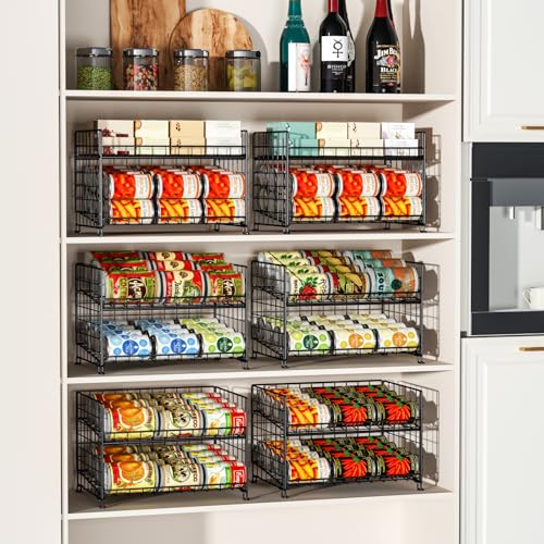 JKsmart 3-Pack Stackable Rack Organizer, Can Rack Storage for Kitchen Pantry Cabinet Holds Up to 64 Cans, 2-Tier Can Holders for Food, Multifunctional Dispenser for Snacks Soda - size: 2Tier-3 Pack