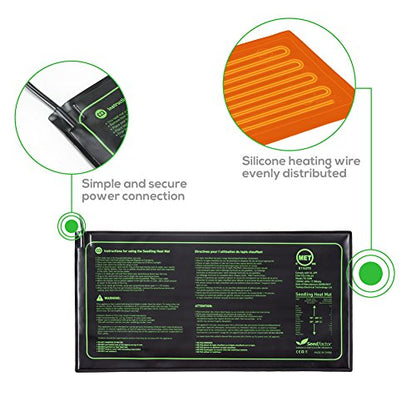 MET Certified Seedling Heat Mat, Seedfactor Waterproof Durable Germination Station Heat Mat, Warm Hydroponic Heating Pad for Indoor Home Gardening Seed Starter - size: 1 Pack-48" X 20"