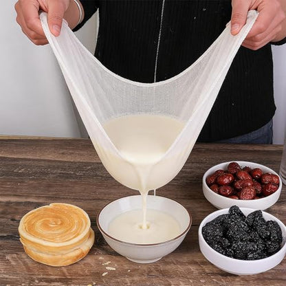2Pcs Unbleached Cotton Cheesecloth – Reusable, Multi-Purpose Muslin for Straining, Juicing, Cheese Making, Crafts & Cooking (30x30cm) - color: Square 30cm