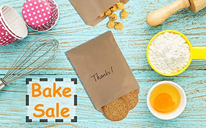 BagDream 5.5x7.75 Inches Kraft Paper Bags Pack of 100 Flat Greaseproof Brown Paper Bags Greaseproof Envelopes for Snack, Cookie,Popcorn, Candy, Party Favor