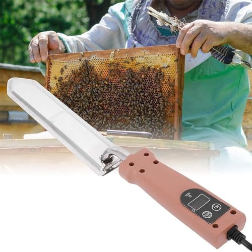 Honey Scraper Cutter Beekeeping Equipment Tools 50-180°CElectric Honey Uncapping Knife with Wood Handle Stainless Steel Blade for Beekeeper, Easy to Use