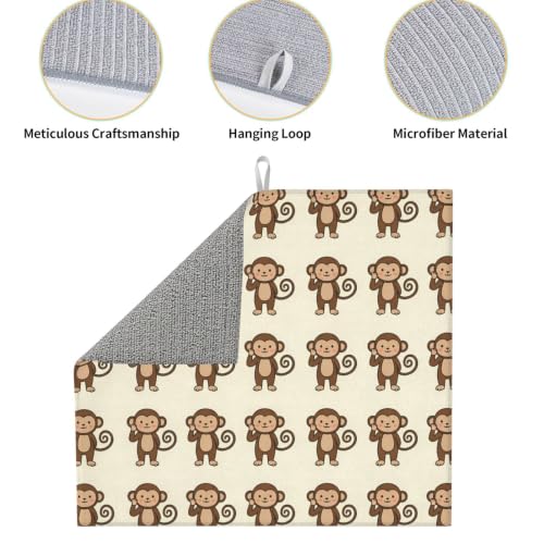 Cartoon Monkeys Dish Drying Mats for Kitchen Counter, Super Absorbent Microfiber Drainer Pad, Washable Reversible Appliance Protector, Everyday Kitchen Must-Have, 16x18 Inch - color: Cartoon Monkeys