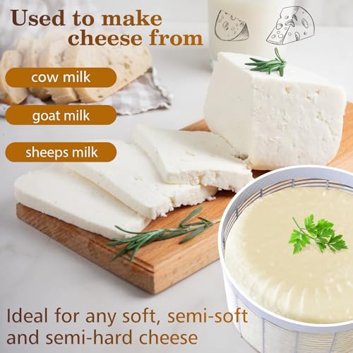 Grand Way Cheese Making Semi Soft and Soft Cheese Mold for 0,5 GAL - Homemade Cheese Making Supplies - Molde Para Queso - Cheese Form with Cheesecloth - Cheese Basket Container Molds - color: 3. Cheese Form 1pc