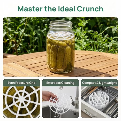 VOSAREA 5PCS Fermentation Weights Wide Mouth Fermenting Jar Pickle Can Mesh Presser Break Resistant Mesh Press Lightweight Pickle Canning Accessories