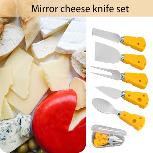 BUDOME Cheese Knife, 5 Piece Cheese Knives Set, Mini Premium Stainless Steel Cheese Knife Set, Cheese Knives for Charcuterie Board - Charcuterie Boards Accessories