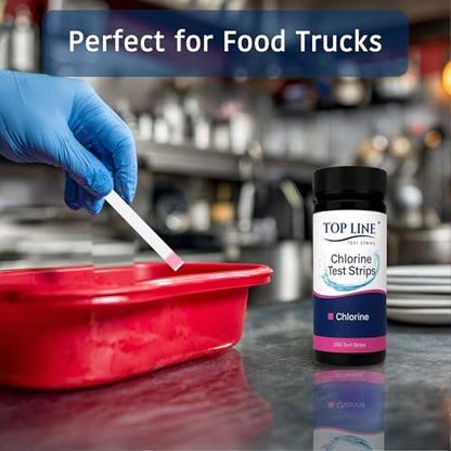 200 Chlorine Test Strips for Food Service 0-500 ppm (Value Pack) - Bleach Sanitizer Test Strips Food Service - Sanitizer Testing Strip - Chlorine Tester - Restaurant Supplies - size: 200 Strips
