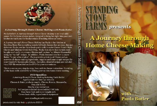 Journey Through Home Cheese Making DVD - How to Make Cheese at Home, 2 Hour Video - Mozzarella, Feta, Chèvre, Ricotta and Compound Butter!