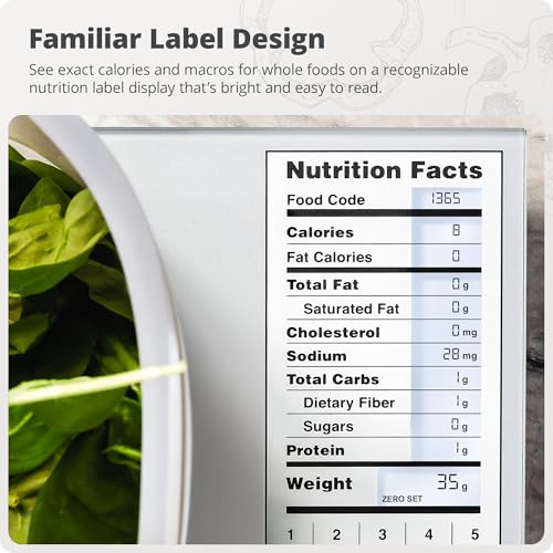 Greater Goods Food Scale with Nutrition Calculator, Non Connected Calorie Scale for Meal Prep, Weight Loss, 2000 Pre-Loaded Food Codes, Compact Kitchen Scale, Battery Operated, 11lb Capacity, Silver - color: Pearl Gray