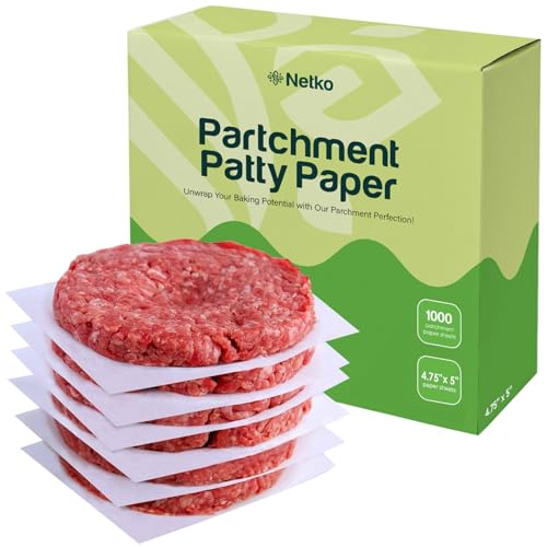 Patty Paper - Hamburger press Patty Paper Sheets 4.75x5" - 1000 Non stick Wax Burger Patty paper Squares for Burger Press, Freezing & More - size: 4.75"x5"