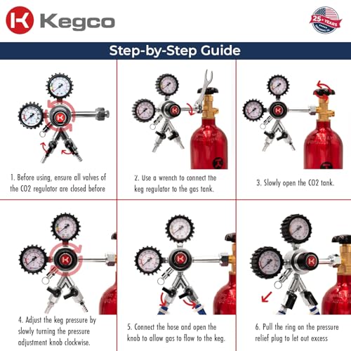 Kegco Premium Commercial Grade Dual Gauge Two Product CO2 Draft Beer Regulator