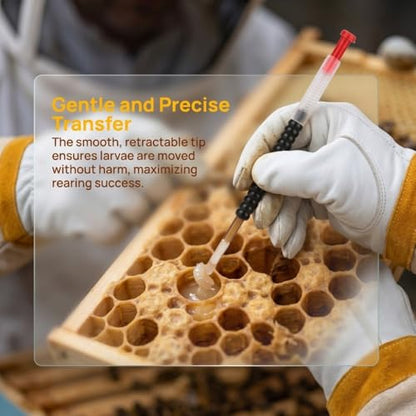 4 Pcs Bee Grafting Needles – Larva Transfer Tool for Queen Rearing, Retractable Plastic Design for Beekeeping