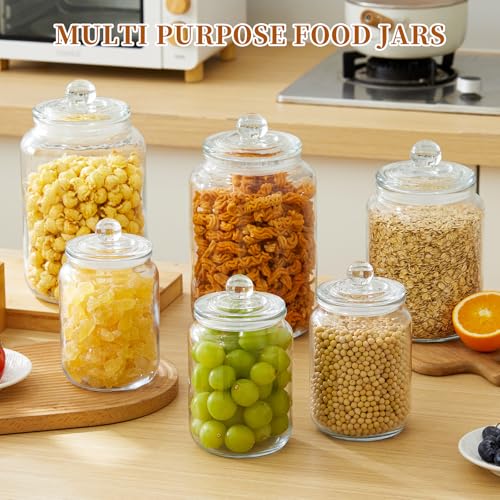 Glass Jars with Airtight Lid Set of 4, Food Jars 34 oz, Pickle Jars, Canning Jars, Glass Containers, Suitable for Kitchen, Pickles, Flour, Grains, Pasta, Sugar, Herbs, Coffee - color: 1 Litre（Set of 4）