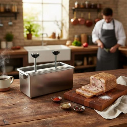 Stainless Steel Food Press Meat Shaping Tool Spring Compression Plate Effortless Cleaning Suitable for Kitchen Cooking Professional Use, 2KG, Welded Bottom - size: 2KG, style: Welded Bottom
