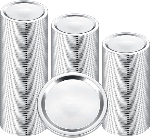 Canning Lids for Ball, Kerr Jars - Split-Type Metal Mason Jar Lids for Canning - Food Grade Material, 100% Fit & Airtight for Regular Mouth Jars (Wide Mouth (100 Pcs)) - size: Wide Mouth (100 Lids)