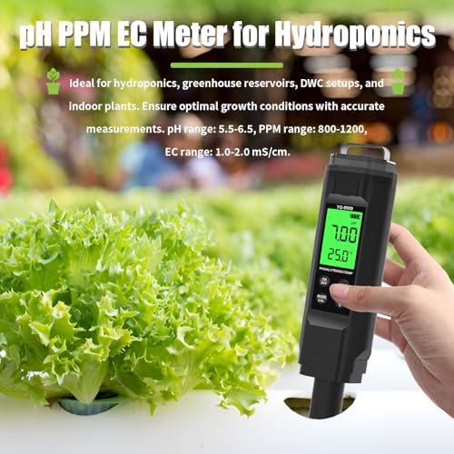 PH Meter,5 in 1TDS Meter,Salinity Tester,EC Meter,Temp,pH Meter for Water,TDS Meter Digital Water Tester,EC Meter Hydroponics,pH Tester Digital PPM Meter,Pool Salt Tester. - size: NEW 5 in 1