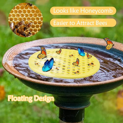 4 Pcs Floating Bee Watering Station 7.87 inch Floating Bee Island Float Tray Butterfly Bees Feeder Waterer Outdoor Honeybee Feeder Floatings Watering Table for Feeding Thirsty Pollinators