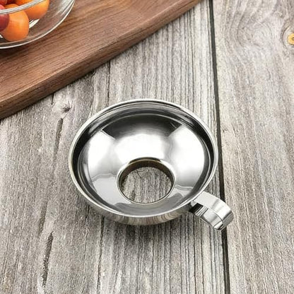 Wide Mouth Funnel Kitchen Jar Funnel with Handle Large Stainless Steel Silver Solid Bottle Filling Regular Mouth Metal Cooking Hopper for Canning Jar Filling Bottle Liquid Kitchen Use - size: 5.12x4.13 inch(13x10.5cm)