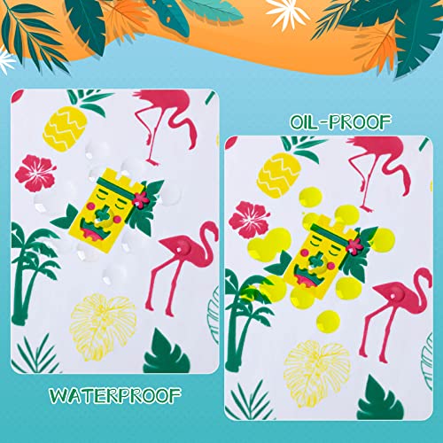 100 Pcs Hawaii Luau Wax Paper for Food, Waterproof Oil-proof Picnic Basket Liners with Leaf Pattern, 8.6 x 9.8 inches - color: Luau