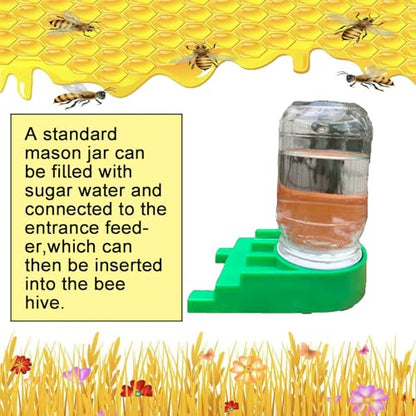 4 Pack Bee Entrance Feeder, Beekeeping Equipment for Feeding Mason Jars for Sugar Syrup Water