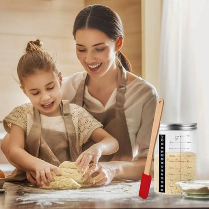 40 Oz Sourdough Starter Kit 2 Pack– Extra Thermometer Strips and Breathable Covers Included in Sourdough Starter Jar – A Perfect Sourdough Bread Starter Kit for Beginners to Expert - color: 40 OZ/2 Pack