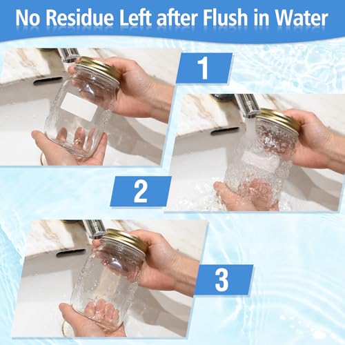 THEBLUETOUCH Dissolvable Food Labels with Dispenser - 1" x 2" Water Dissolving Labels, No Residue for Meal Prep & Food Storage Containers, 350 Count (1 Rolls of 350) - size: 1 Box - 350 Lables