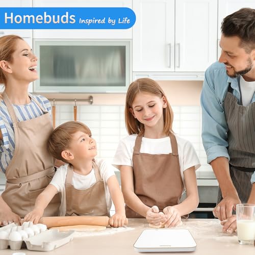 Homebuds 33lb Digital Food Scale Grams and Ounces in 1g, High Precision Assured by Kitchen Scale Professional Factory Since 2001, Gram Scale for Cooking and Baking, LED, 3*AAA, White by Golden Line - color: white