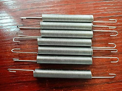 60mm x 10mm x 1.0mm Metal Dual Hook Tension Spring Gray 10pcs