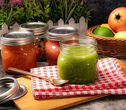 Ieavier 12PCS Wide Mouth Mason Jars 16oz with Airtight Lids and Bands, Canning Jars with Crystal Glass for Food Storage, Spice Jars, Canning, DIY Projects, Jam, Jelly, Honey, Preserving, Drinking - color: 16oz-12pack
