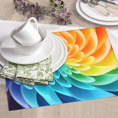 Rainbow Dynamic Print Dish Drying Mat for Kitchen Counter Ultra Absorbent Microfiber Dishes Drainer Mats Washable Drying Pads for Sinks 16 x 18 In - color: Rainbow Dynamic