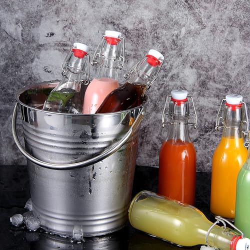 YEBODA 8oz Swing Top Bottles - Glass Beer Bottle with Airtight Rubber Seal Flip Caps for Home Brewing Kombucha, Beverages, Oil, Vinegar, Water, Soda, Kefir (9 Pack)