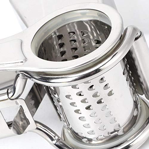 Hand Crank Cheese Grater with Stainless Steel Drum | Ergonomic Rotary Grater & Shredder for Hard Cheeses, Vegetables & More - Easy-to-Use Handheld Kitchen Tool for Cooking and Food Prep