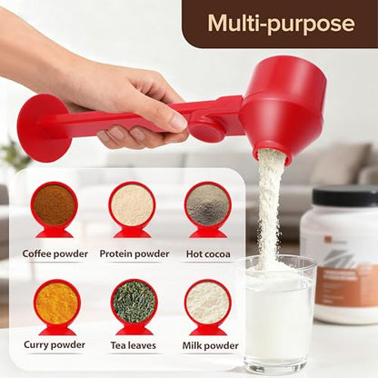 2Pcs Coffee Scoop Funnel 2Tbsp, BPA-Free PCTG, Dishwasher Safe | 51mm Tamper Kit | Fits K-Cup Reusable Pods, Brewer Compatible, Coffee/Protein/Powder, Red, 2 Models A&B - color: Upgraded Combo Red